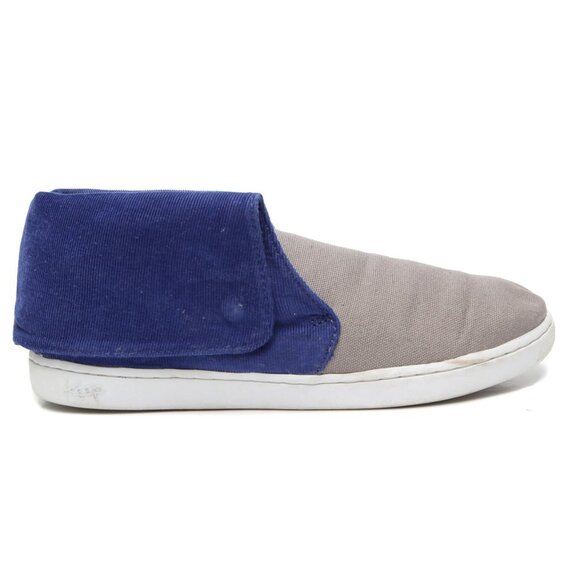 Keep Canvas Vegan Shoes Sneakers Corduroy Two Tone Casual Lace Up Grey Blue - Picture 2 of 10